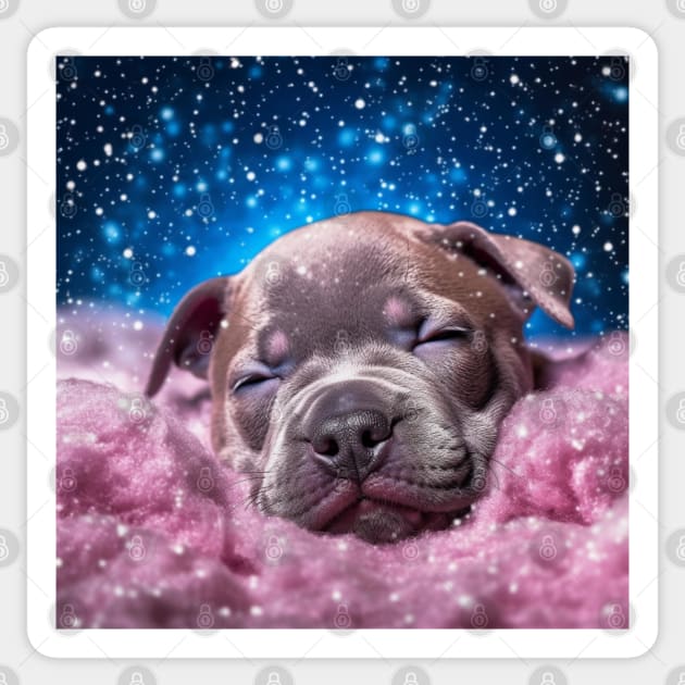 Sleepy Baby Staffy Sticker by Enchanted Reverie